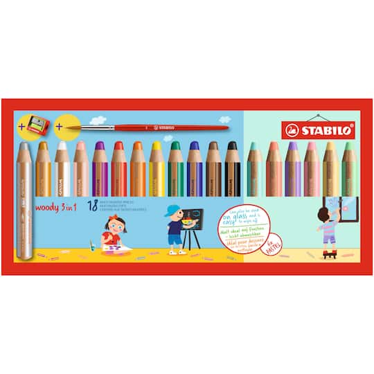 STABILO&#xAE; Woody 3-in-1 18-Color Pencil Set